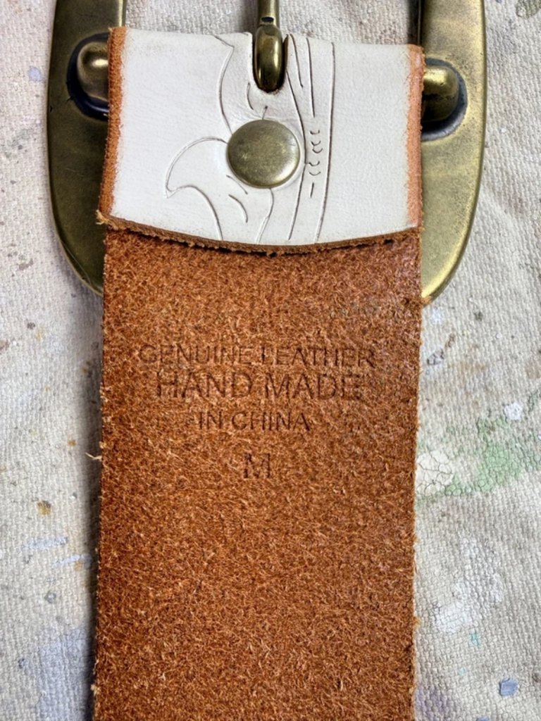 Genuine Leather Solid Brass Linea Pelle Western Belt — image 5 of 6